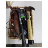 Tray of tools and hardware with two nice hammers