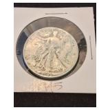Nineteen forty five silver half dollar