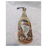 Glass wine bottle cutting board