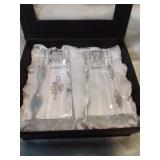 Oleg cassini crystal candlesticks in gift box
