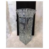 Lead crystal vase ten inches tall
