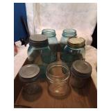 Flat of vintage glass jars