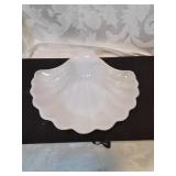Milk glass shell shape , mint or soap holder