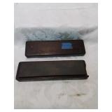 Knife sharpened with the stone in wooden box