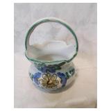 Hand painted in italy ceramic basket