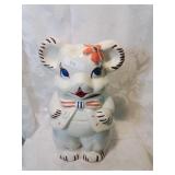Vintage piggy crockery 2 face cookie jar