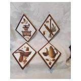 Set of 4 wall plaques