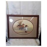 Ducks print framed art sixteen by fourteen