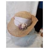 Straw hat with flowers