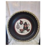Large round tin coffee platter 19 in
