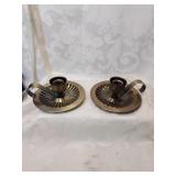 Pair of home co brass taper candlesticks
