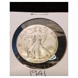 Nineteen forty one silver half dollar