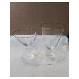 Box of crystal stems with silver rims