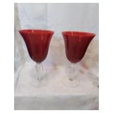 Pair of ruby to clear stems