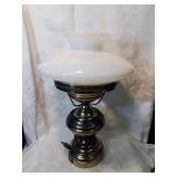 Browse electrified lamp with milk glass shade