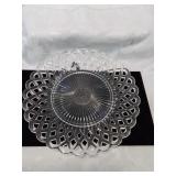 Glass lattice edge serving platter