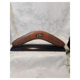 Boomerang in wooden display