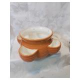 Orange And white ceramic planter