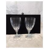Pair of Mikasa crystal wine glasses