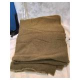 Green wool army blanket
