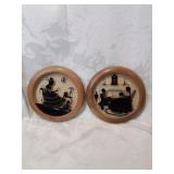 Pair reverse paint art