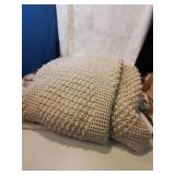 Large crocheted cream afghan