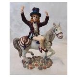 Yes child circus performer on horse