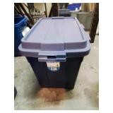 Blue rubber tote with lid