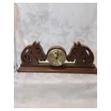 Wooden carved horse clock