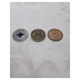 Group of three military service coins