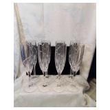 Eight fluted crystal Mikasa champagne stems