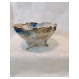 Vintage german hand painted footed bowl