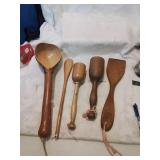 Flat of wooden utensils