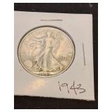 Nineteen forty three silver half dollar