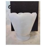 Milk glass planter five inches tall