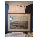 Vintage train framed print from the new york