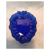 Cobalt glass grape dish