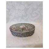 Metal oval dresser box