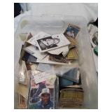 Rubber tub of miscellaneous sports cards