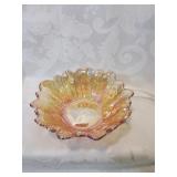 Orange carnival glass bowl