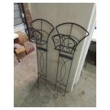 Pair of metal trellis basketholders