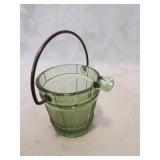 GREEN glass bucket personal ashtray