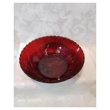 Ruby glass bowl eight inches