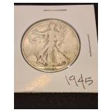 Nineteen forty five silver half dollar