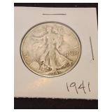 Nineteen forty one silver half dollar