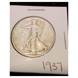 Nineteen thirty seven silver half dollar