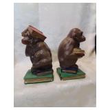 Pair of plaster gorilla bookends