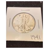 Nineteen forty one silver half dollar