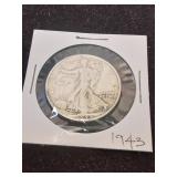 Nineteen forty three silver half dollar