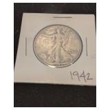 Nineteen forty two silver half dollar